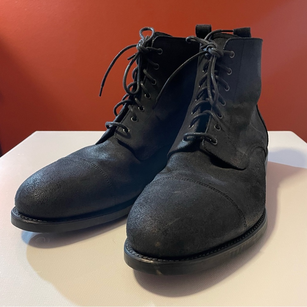 Taft Men’s The Dragon Matte Black Suede Commander Lace‎ Up England Boots